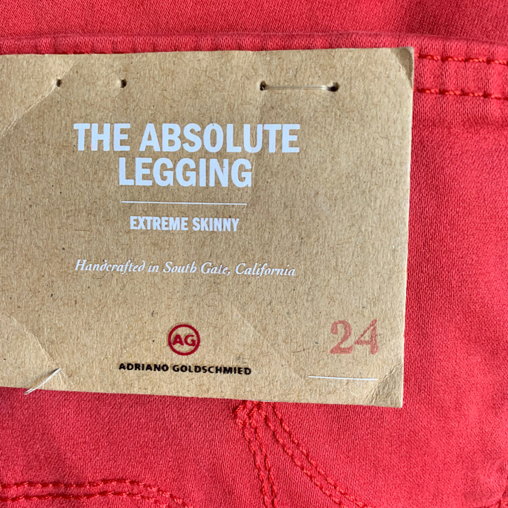 NWT Adriano Goldschmied The Absolute Legging Skinny Jeans Size 24 Coral - Picture 2 of 10